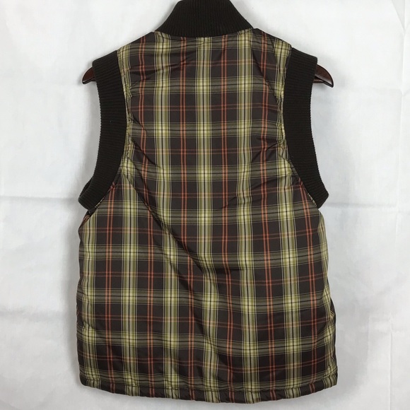 Vintage Red, Size Small, Reversible, Brown or Plaid Winter Vest - Picture 2 of 5